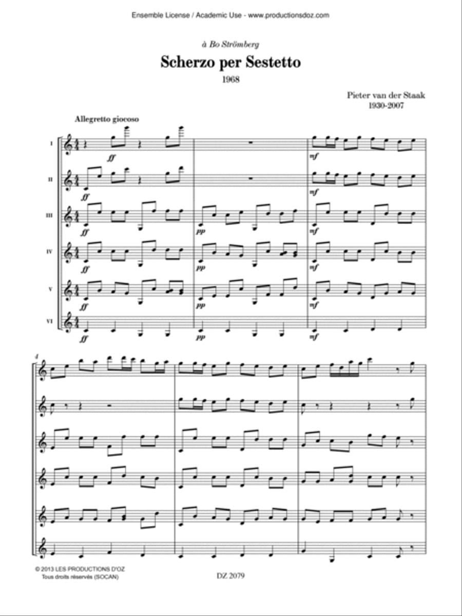 Scherzo per Sestetto Guitar Ensemble scores gallery preview page 3
