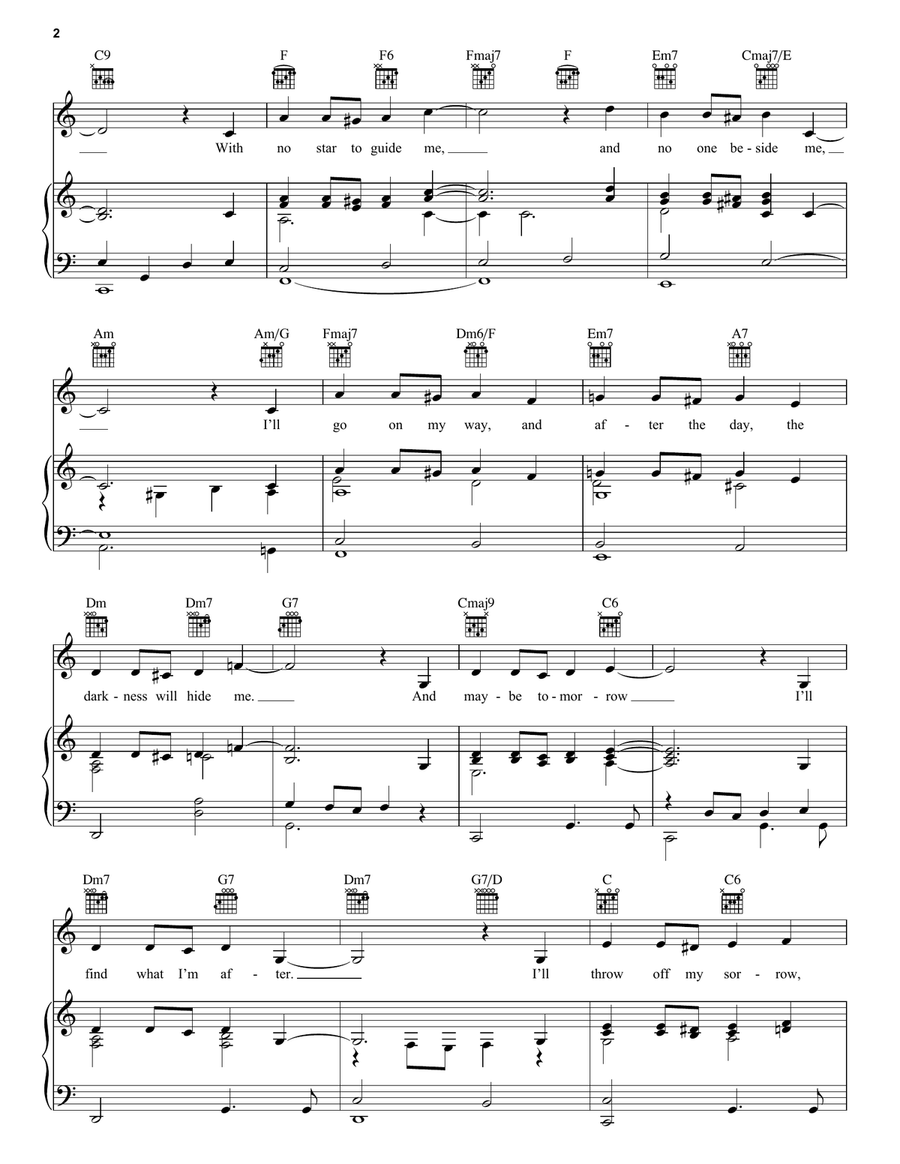 Who Can I Turn To (When Nobody Needs Me) Piano, Vocal, Guitar scores gallery preview page 2