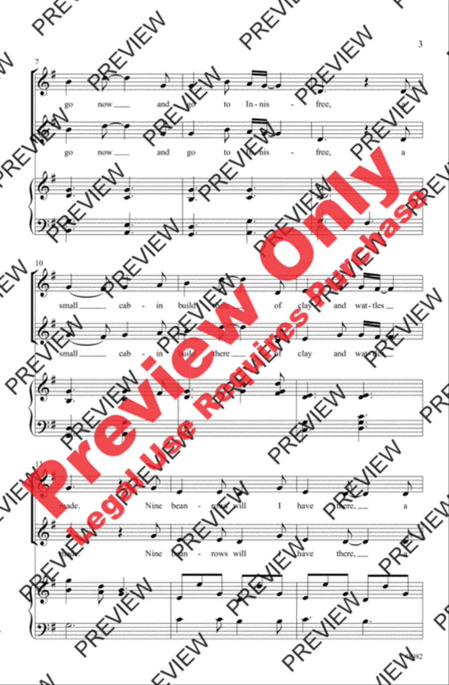 The Lake Isle of Innisfree Women's Choir scores gallery preview page 3