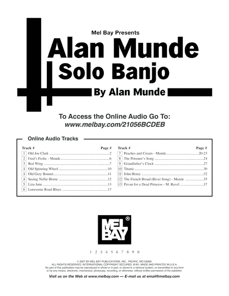 Alan Munde Solo Banjo image number null