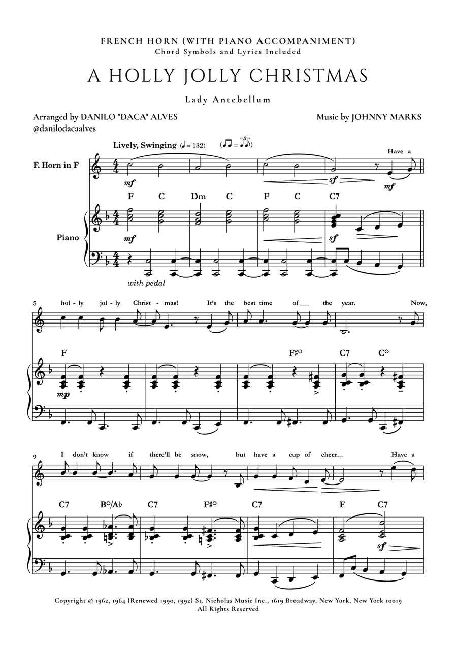A Holly Jolly Christmas Piano scores gallery preview page 1