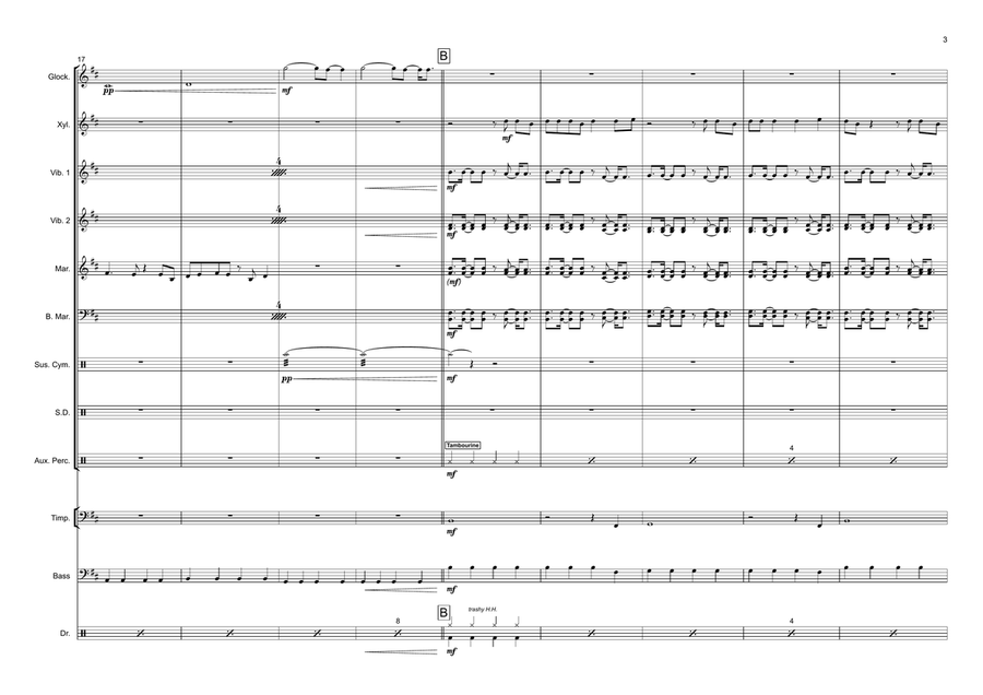 Don't You Worry Child Percussion Ensemble scores gallery preview page 3