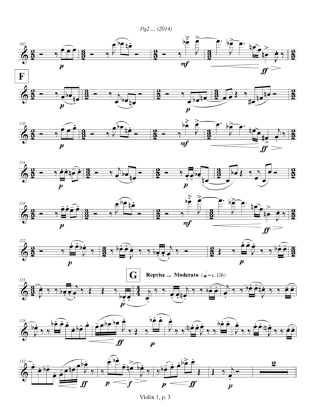 Pq2 ... (2014) for piano and string quartet, violin 1 part