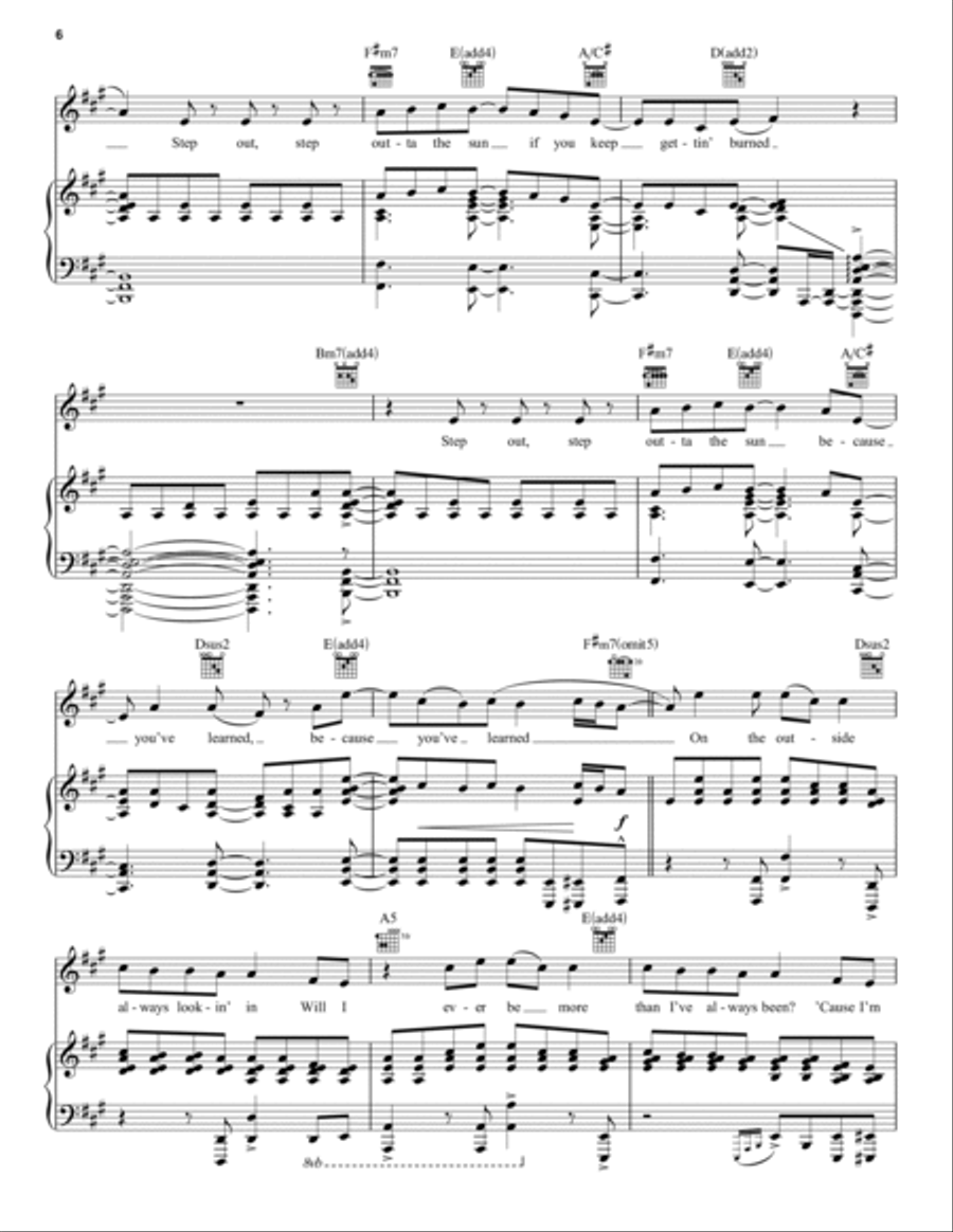 Waving Through A Window (from Dear Evan Hansen) Piano, Vocal, Guitar scores gallery preview page 6