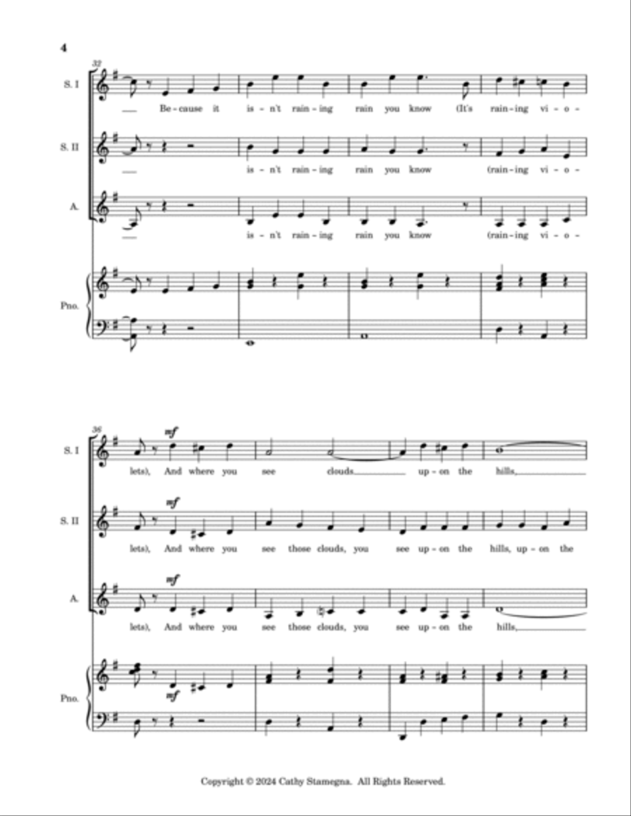 April Showers (SSA Choir, Piano Accompaniment)  SSA scores gallery preview page 5