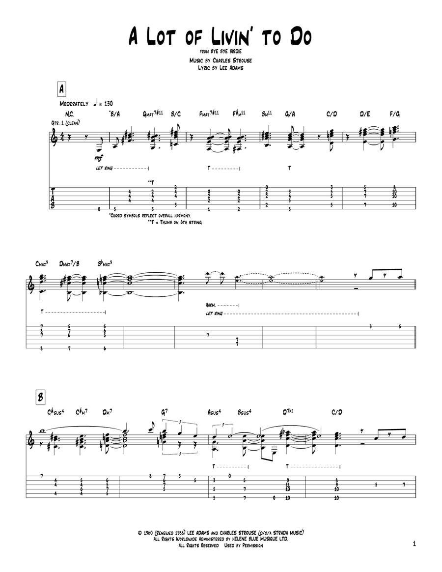 A Lot Of Livin' To Do Acoustic Guitar scores gallery preview page 1