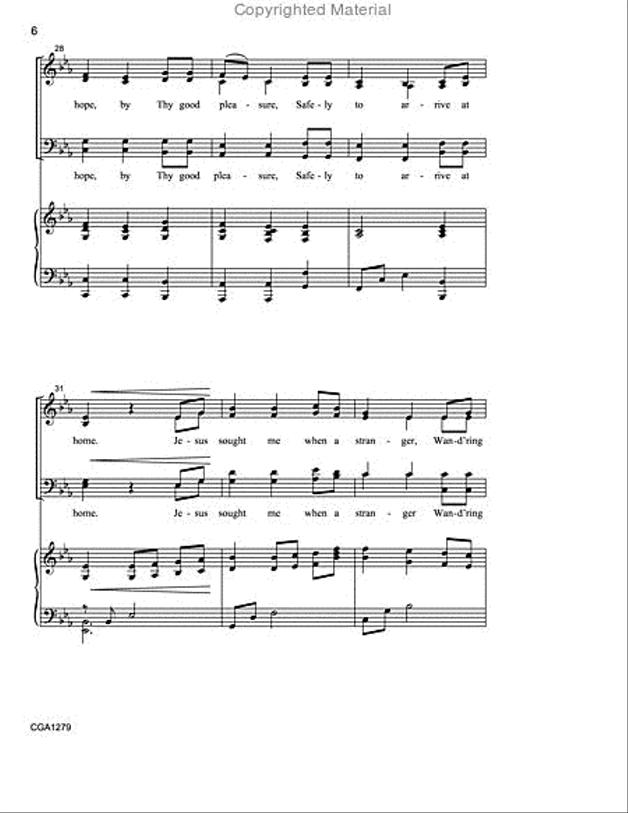 Come, Thou Fount of Every Blessing 4-Part scores gallery preview page 5