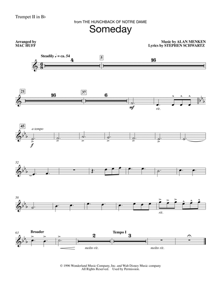 Someday (from The Hunchback Of Notre Dame) (arr. Mac Huff) - Bb Trumpet 2