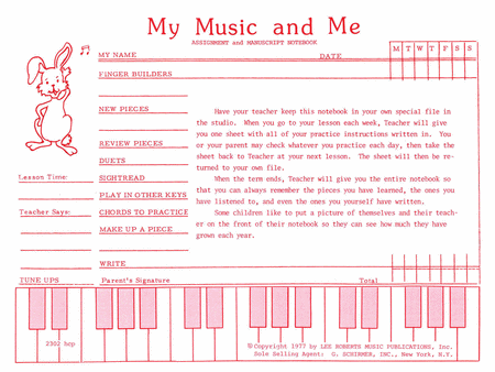 Teaching Aids, My Music & Me - Primary Manuscript and Assignment Diary