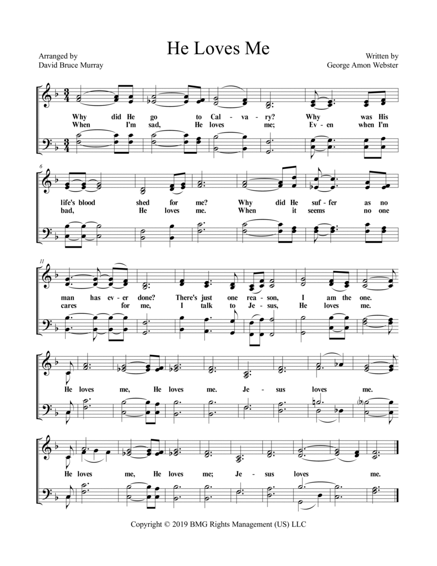 He Loves Me 4-Part scores gallery preview page 1