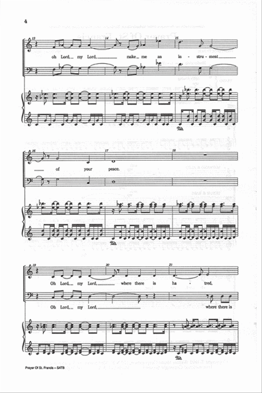 Prayer of St. Francis (Vocal Score) 4-Part scores gallery preview page 3