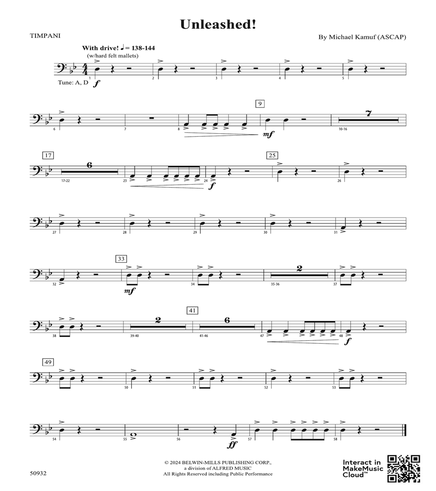 Unleashed!: Timpani Unleashed!: Timpani Percussion scores gallery preview page 1