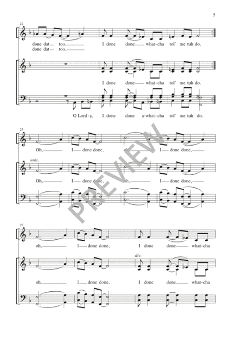 I Done Done What You Told Me to Do Choir scores gallery preview page 5