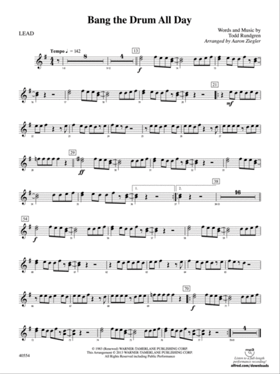 Bang the Drum All Day: 1st Percussion Percussion scores gallery preview page 1