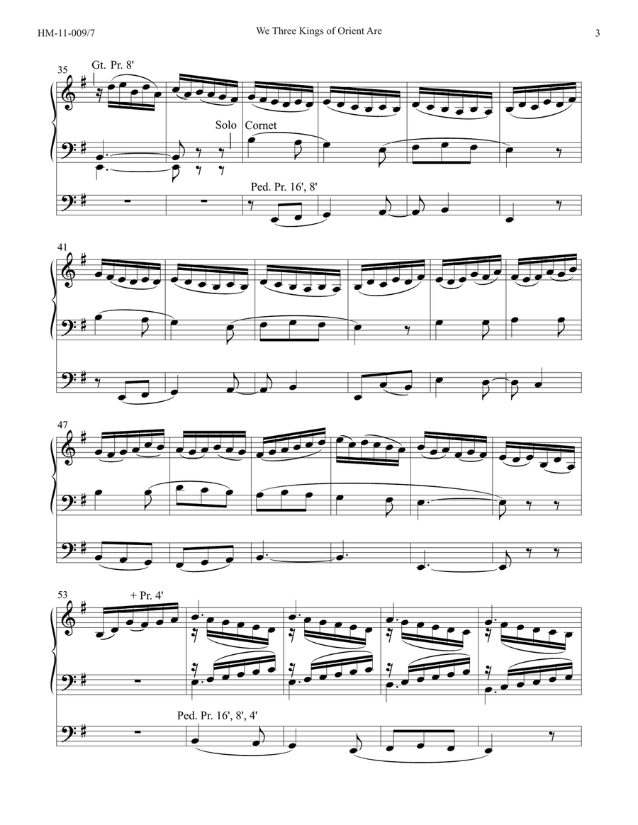 We Three Kings of Orient Are Organ Solo scores gallery preview page 3