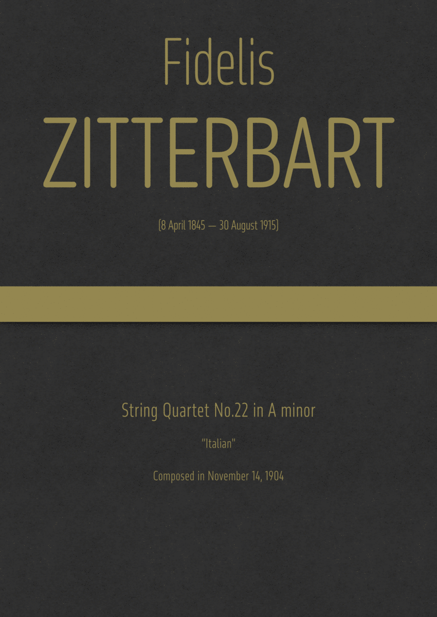 Zitterbart - String Quartet No.22 in A minor, "Italian" image number null