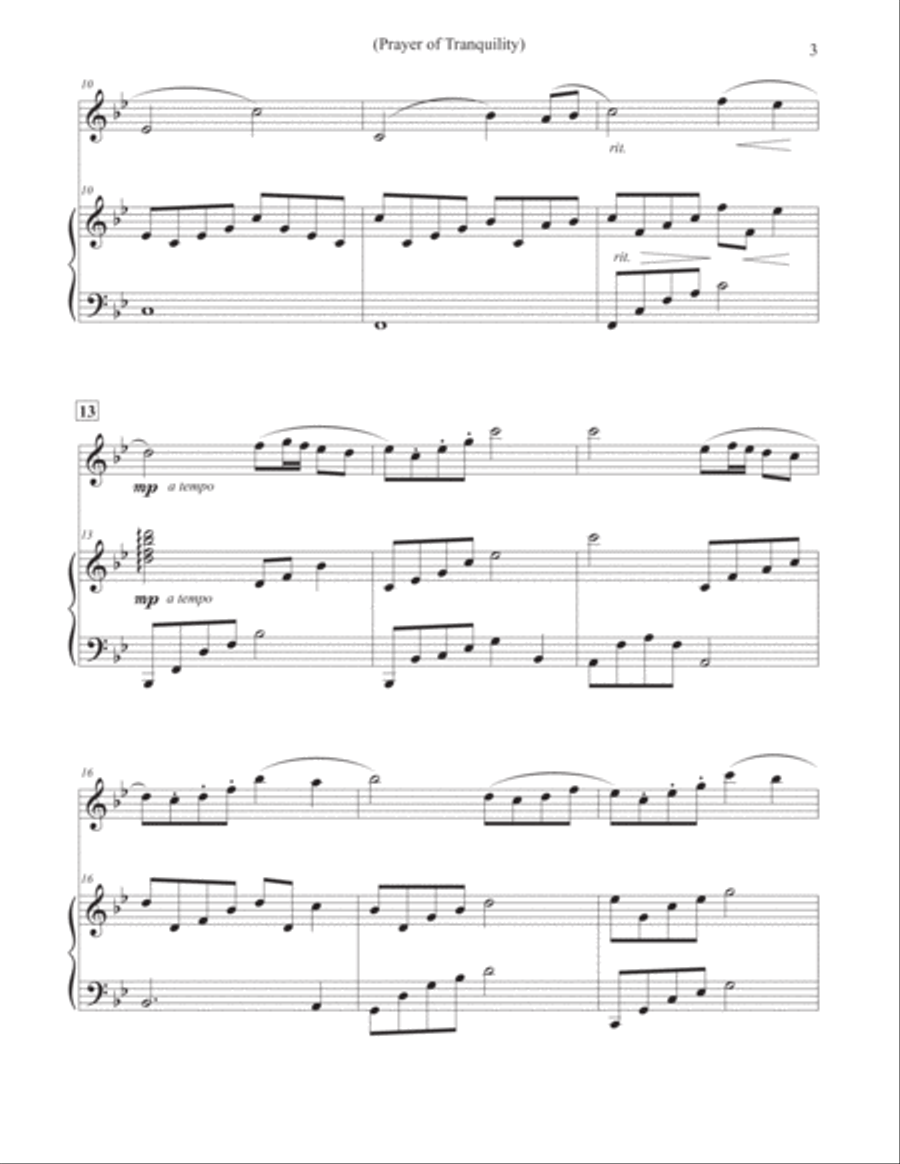 Prayer of Tranquility - Flute & Piano Flute Solo scores gallery preview page 3