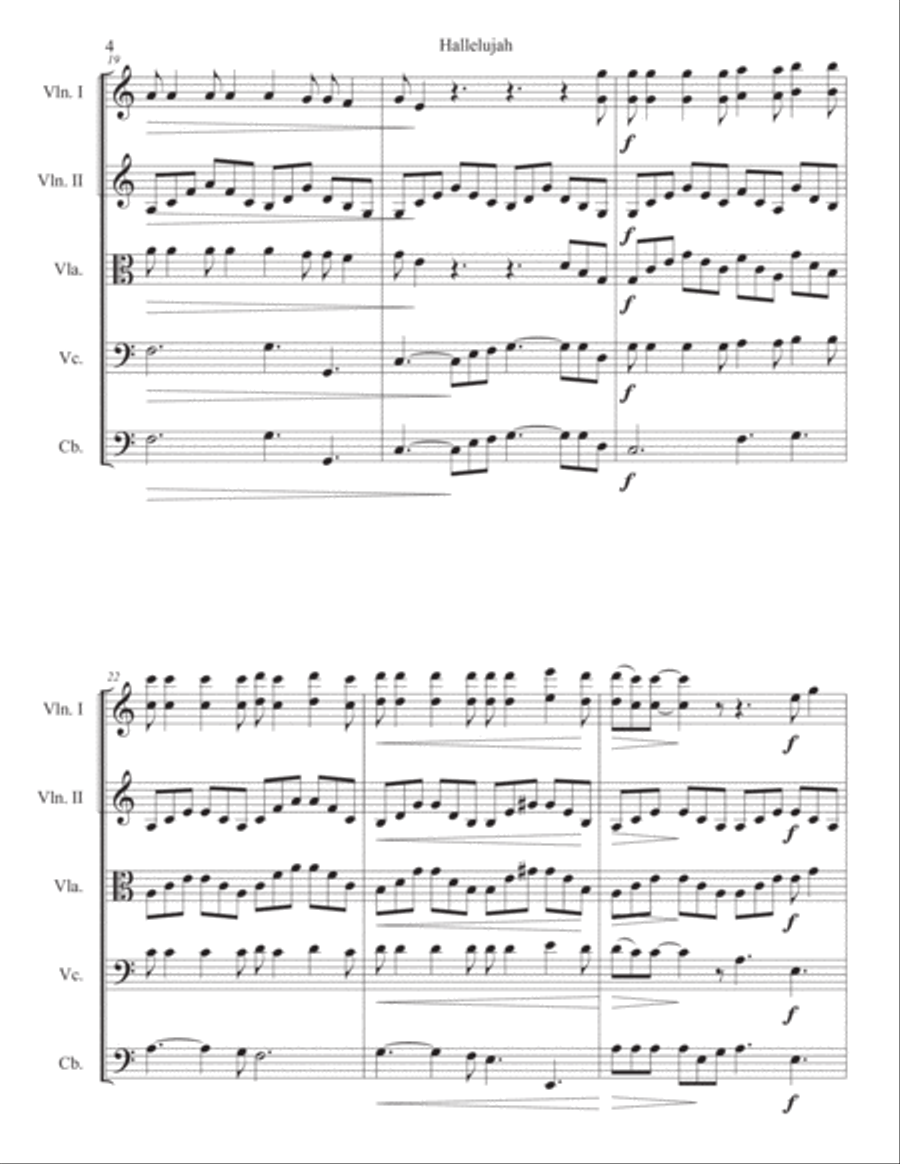 Hallelujah String Orchestra scores gallery preview page 4