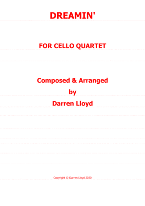 Book cover for Dreamin' - Cello quartet