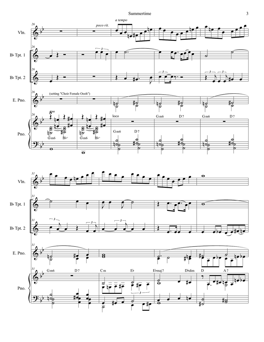 Summertime Summertime Trumpet Duet scores gallery preview page 3
