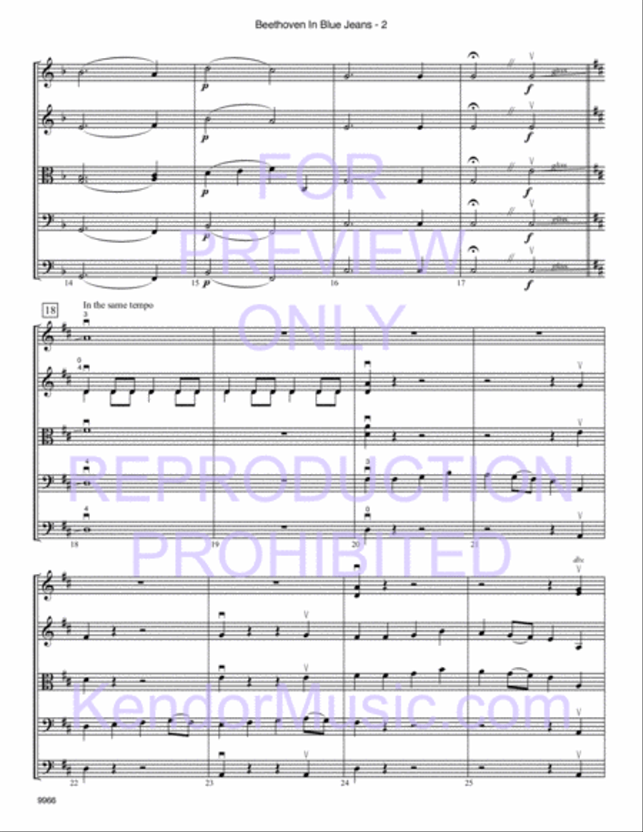 Beethoven In Blue Jeans String Orchestra scores gallery preview page 4