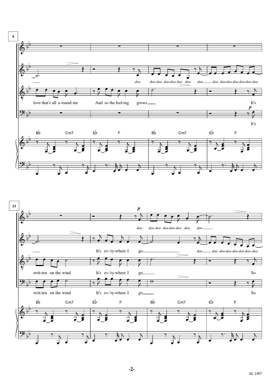 Love Is All Around 4-Part scores gallery preview page 2