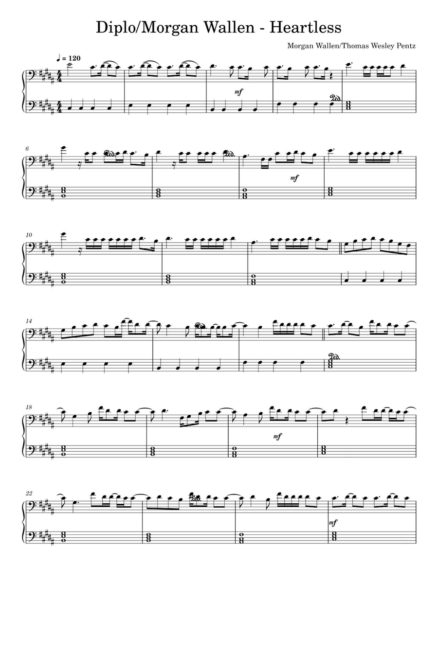 Heartless Heartless Piano Solo scores gallery preview page 1