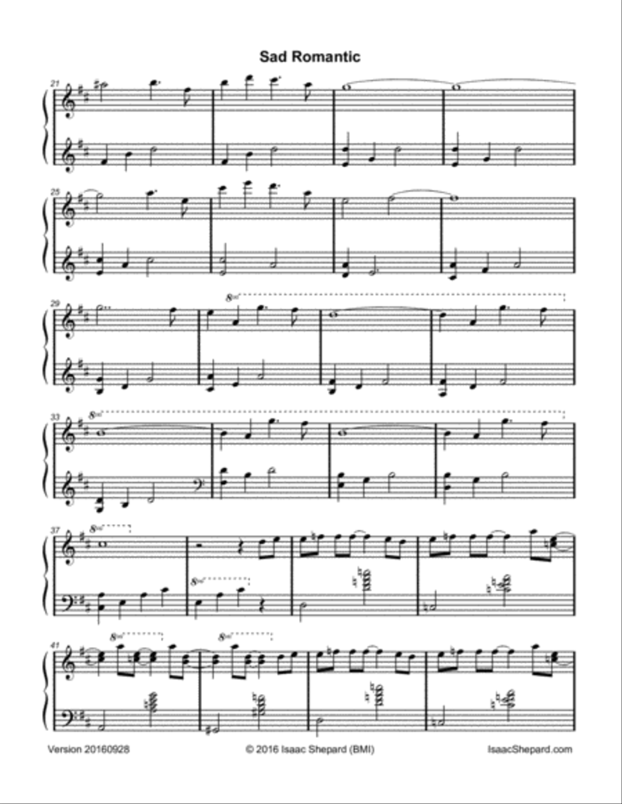 Sad Romantic Piano Solo scores gallery preview page 3