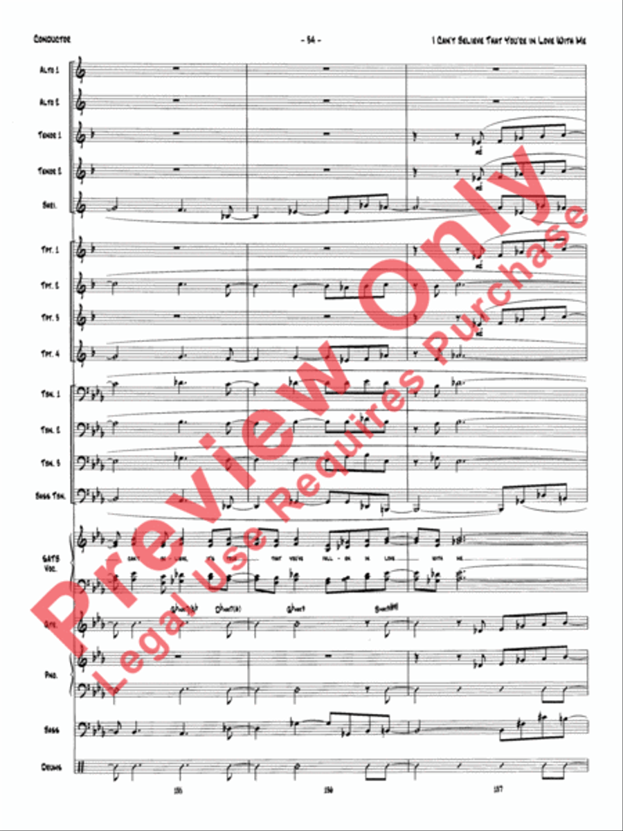 I Can't Believe That You're in Love with Me (score only) Jazz Ensemble scores gallery preview page 37