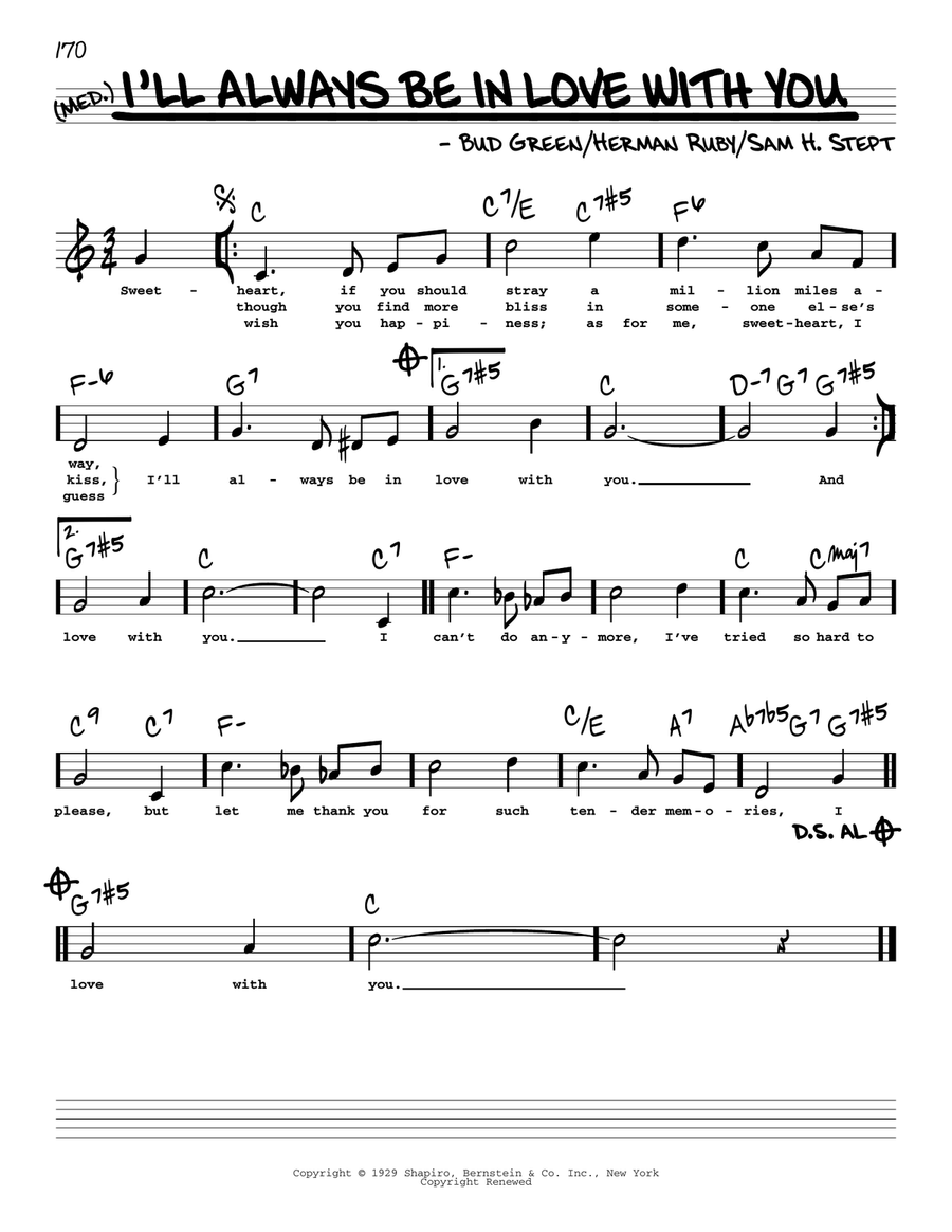 I'll Always Be In Love With You (High Voice) High Voice scores gallery preview page 1