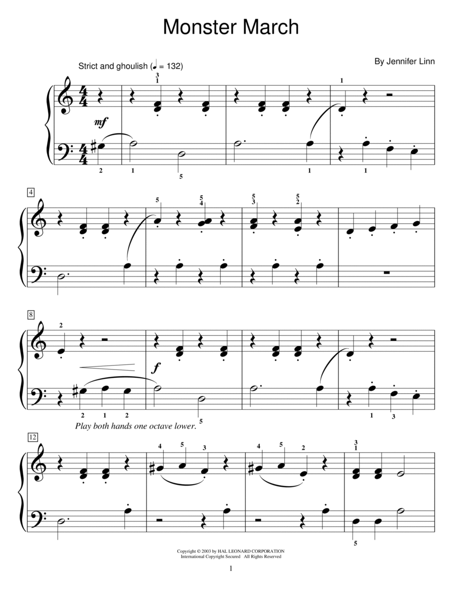 Monster March Piano Method scores gallery preview page 1