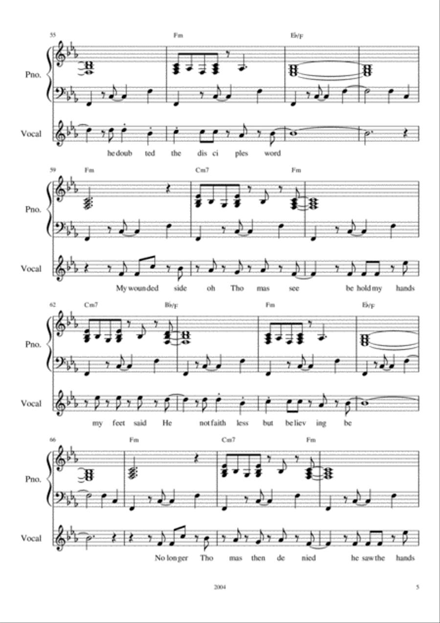 Hallelujah - Jesus Christ is risen from the dead Voice scores gallery preview page 5