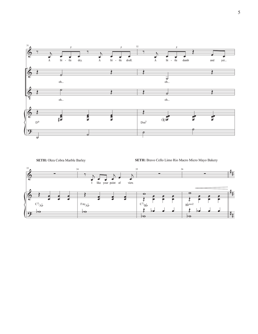 Anagram (from Kimberly Akimbo) Voice scores gallery preview page 5