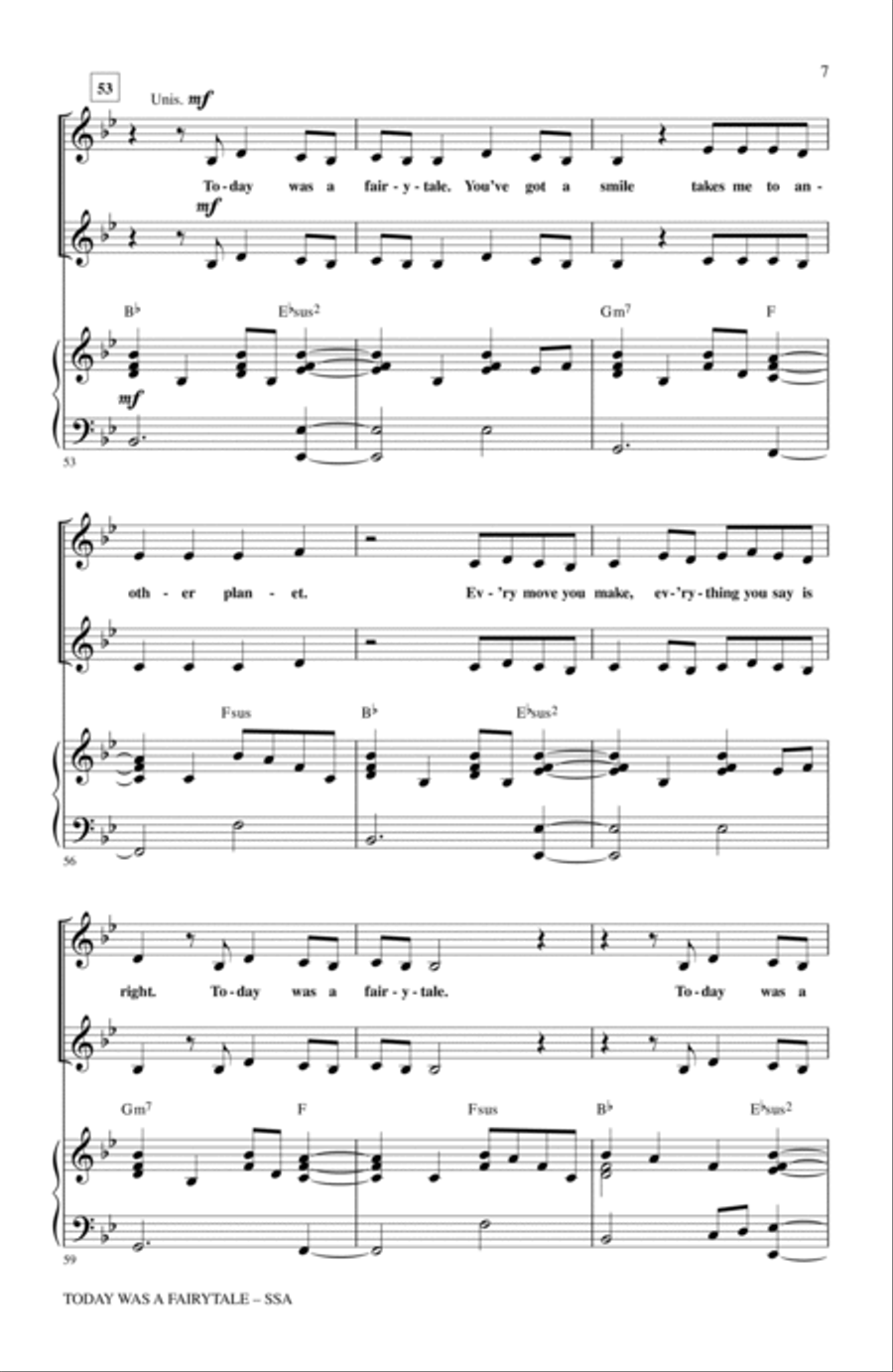 Today Was A Fairytale SSA scores gallery preview page 6