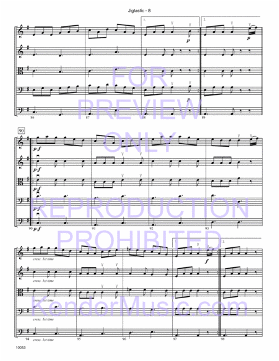 Jigtastic (Full Score) String Orchestra scores gallery preview page 9