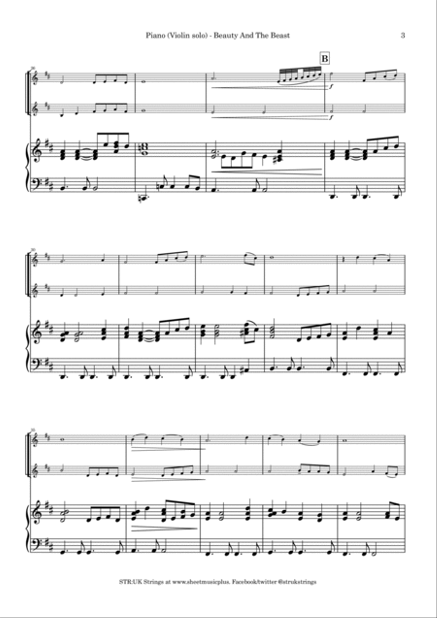 Beauty And The Beast Violin Solo scores gallery preview page 4