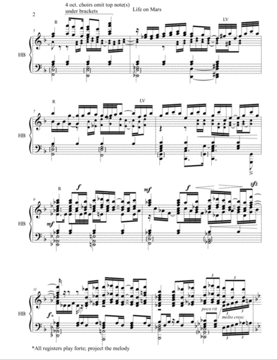 Life On Mars Handbell Choir scores gallery preview page 2