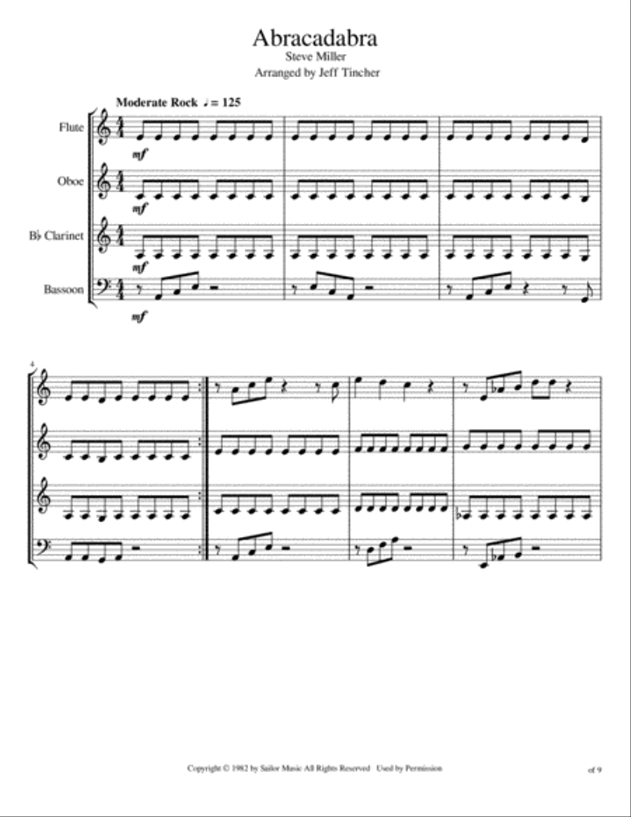 Abracadabra Abracadabra Woodwind Quartet scores gallery preview page 2