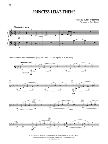Princess Leia's Theme (from "Star Wars") by John Williams Piano - Digital Sheet Music