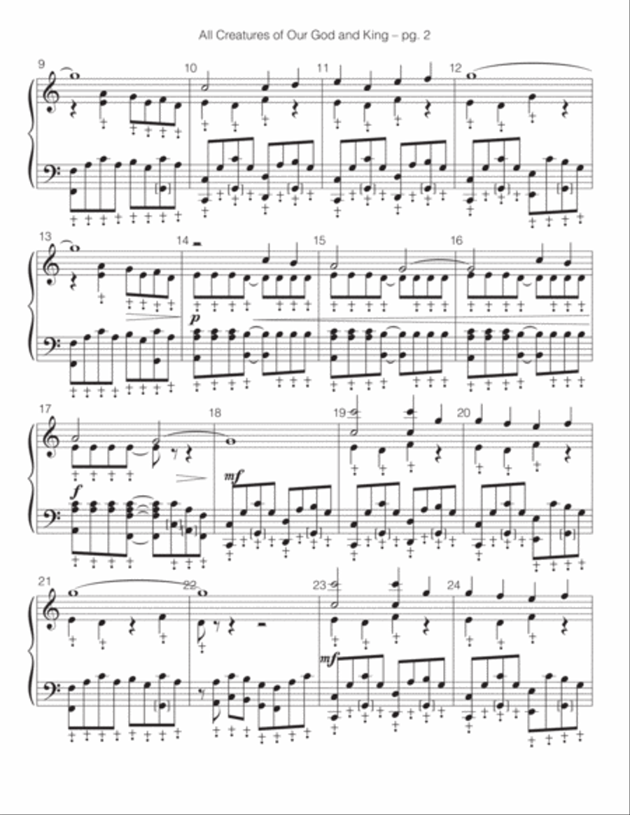 All Creatures of Our God and King (5-octaves Handbells) (REPRODUCIBLE)