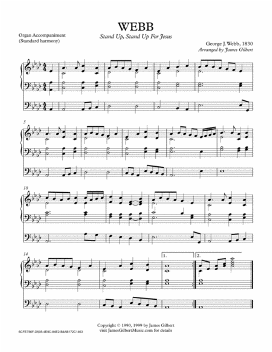 WEBB (Stand Up For Jesus) Organ Solo scores gallery preview page 1
