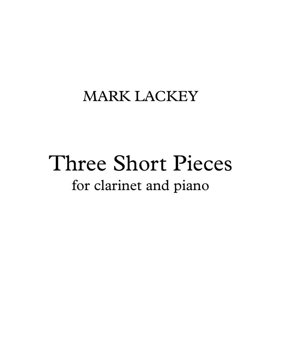 Three Short Pieces for Clarinet and Piano image number null
