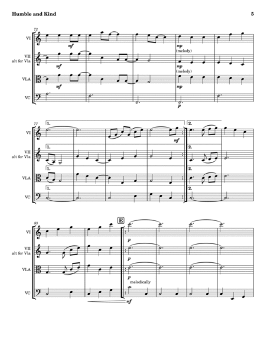 Humble And Kind String Trio scores gallery preview page 5