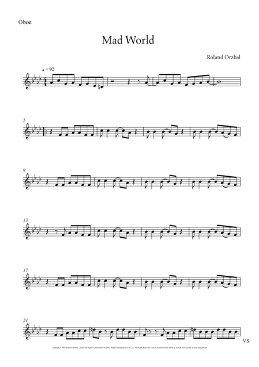 Mad World Woodwind Duet scores gallery preview page 5
