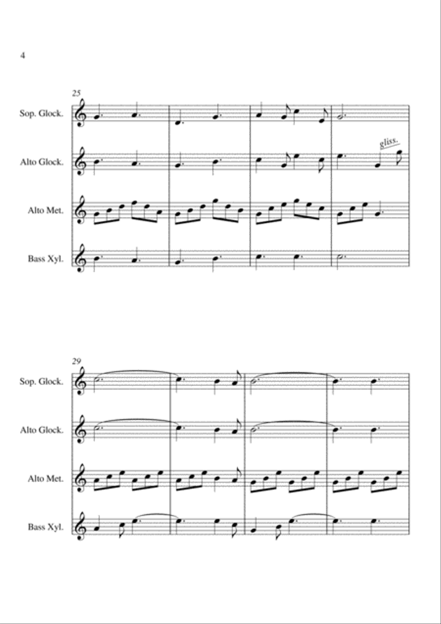O Holy Night - For Orff Ensemble Percussion Ensemble scores gallery preview page 4