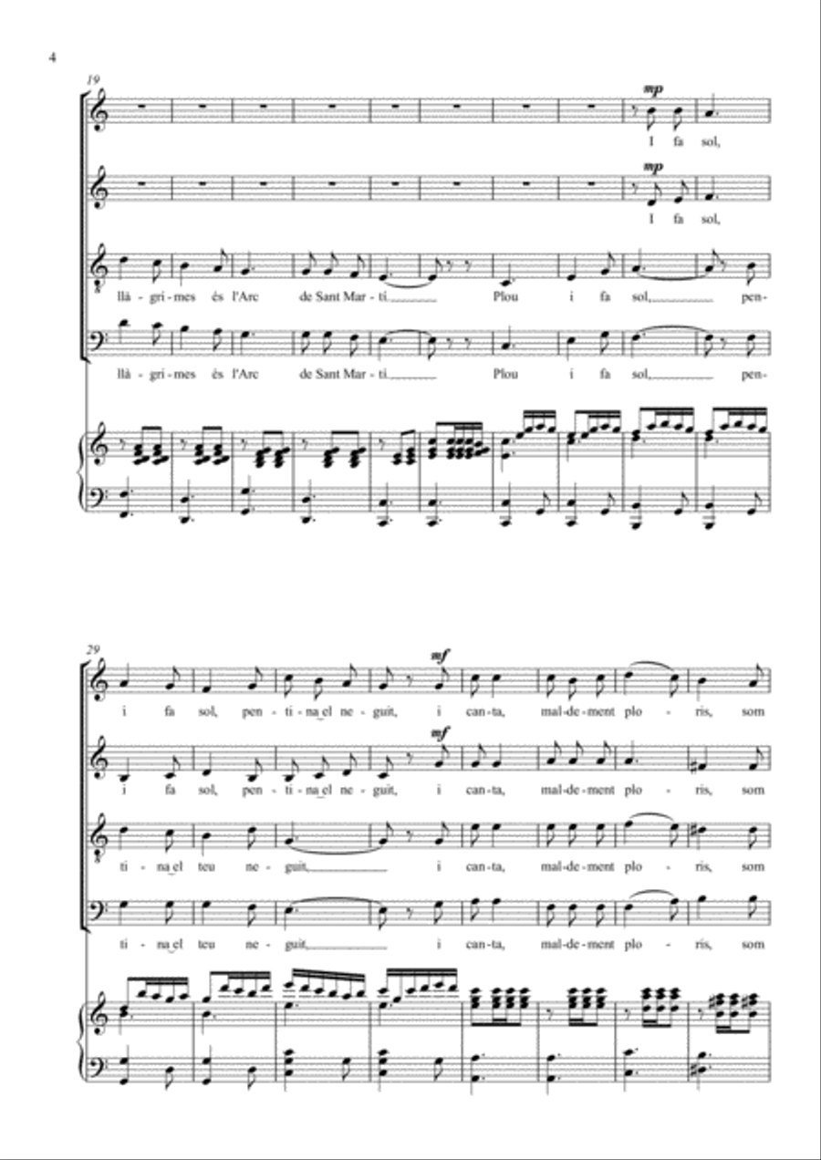 Plou i fa sol 4-Part scores gallery preview page 4