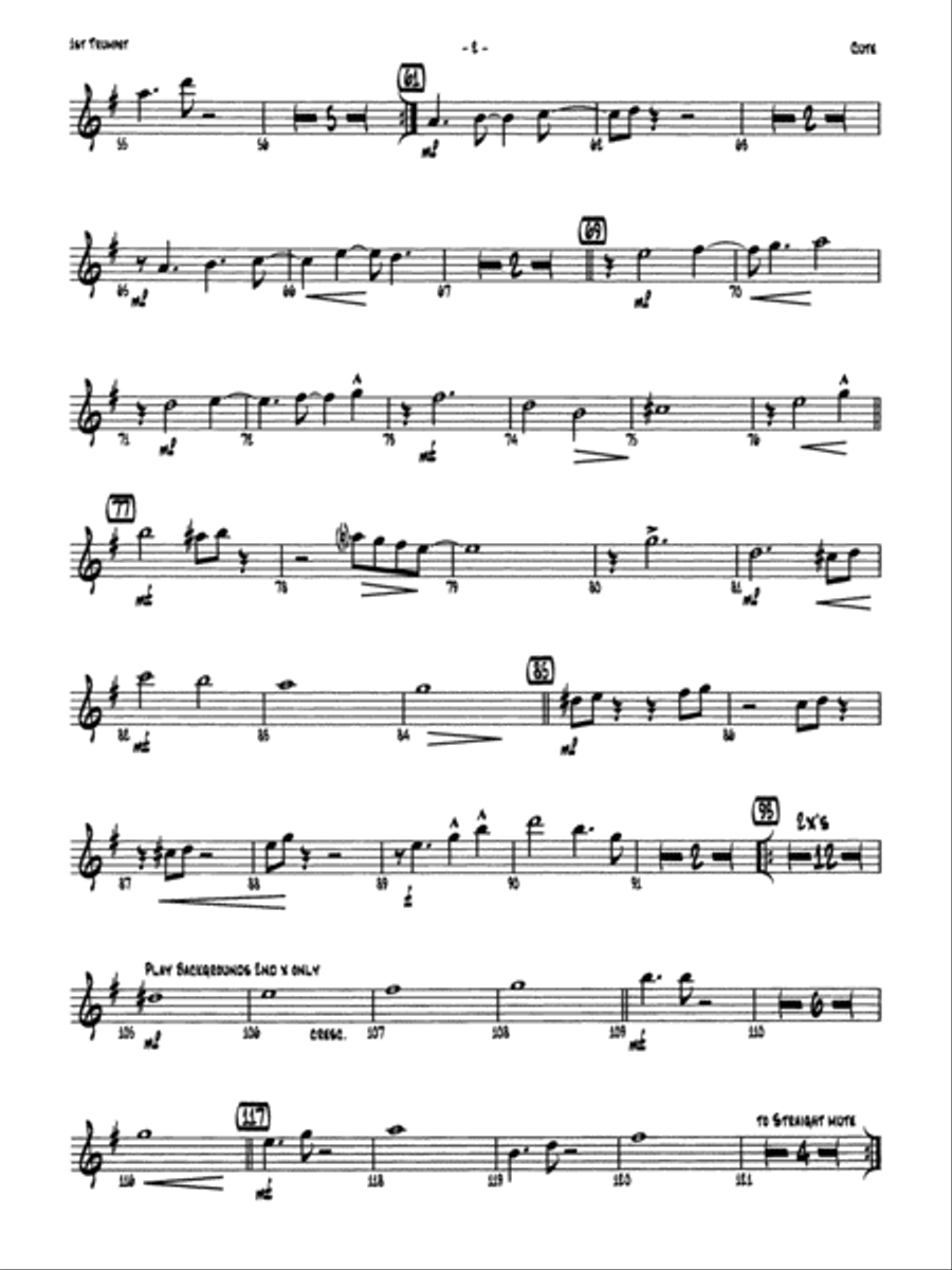 Cute: 1st B-flat Trumpet Jazz Ensemble scores gallery preview page 2