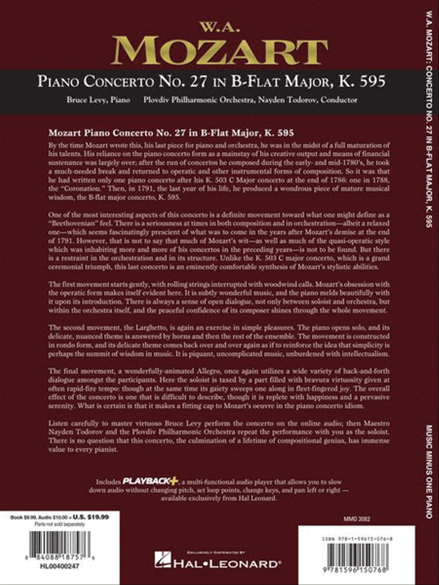 Mozart – Piano Concerto No. 27 in B-flat Major, KV595 Piano Solo scores gallery preview page 7
