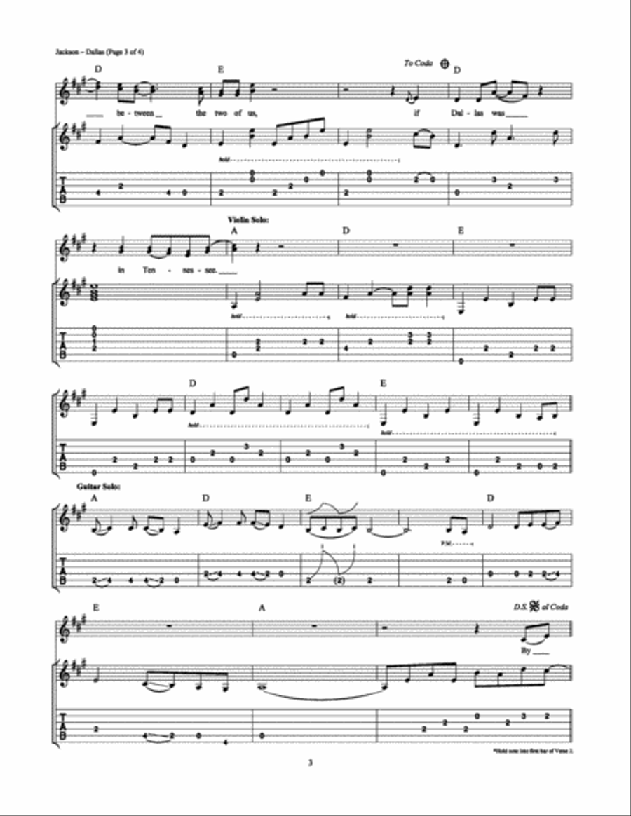 Dallas Electric Guitar scores gallery preview page 3