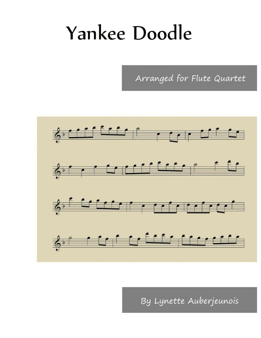 Yankee Doodle - Flute Quartet Flute Quartet scores gallery preview page 1